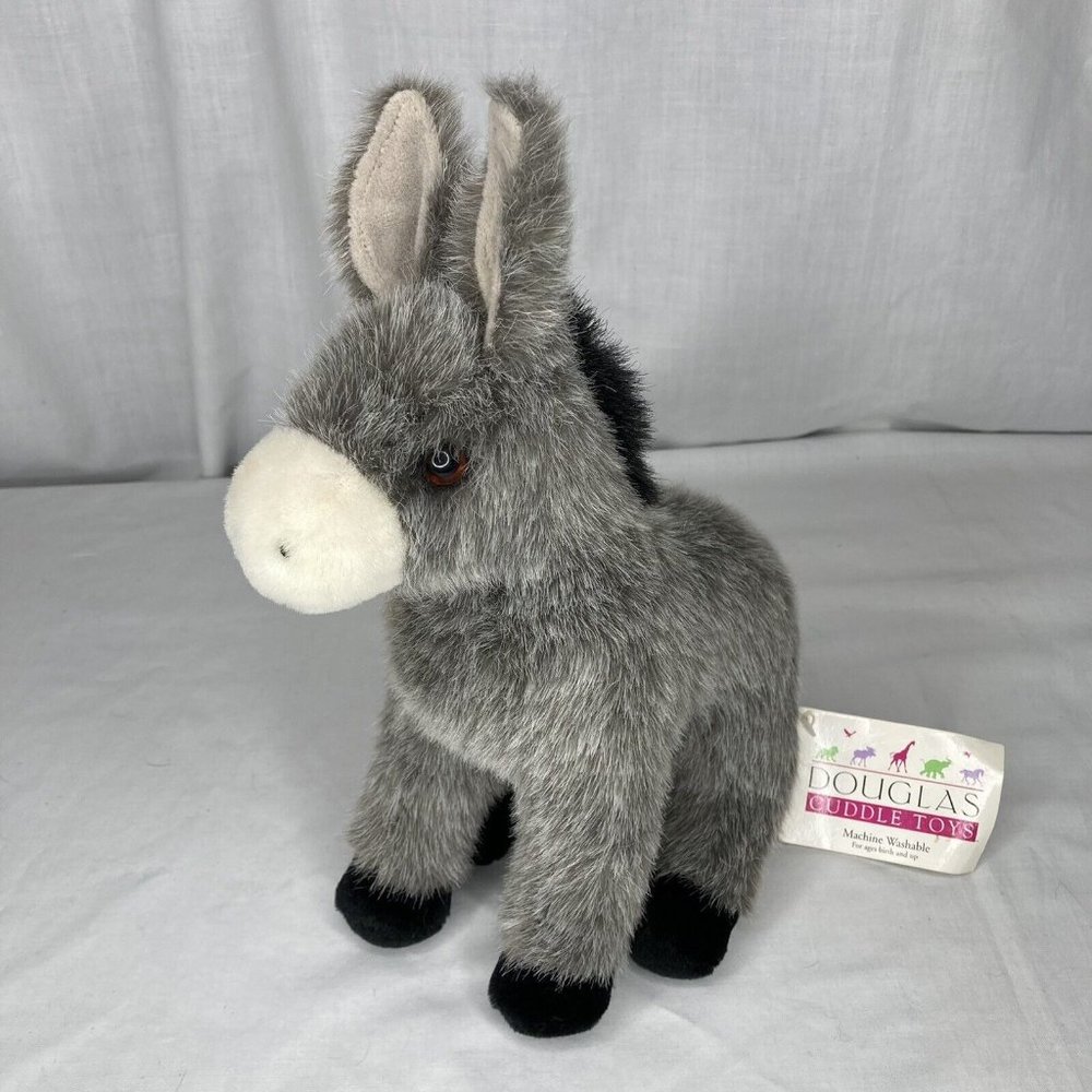 Vintage Douglas Cuddle Toys Donkey Burro Stuffed Animal Gray Toy 11" - Picture 1 of 8